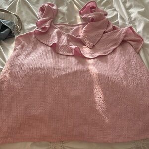 Ladies never work top with ruffles